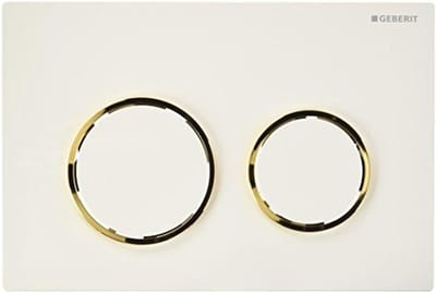 Afdekplaat Toilet - Spoelplaat Bediening - Dubbele Spoeling - Geluidsgeïsoleerd - 295 x 45 cm - Goud Hoogglans