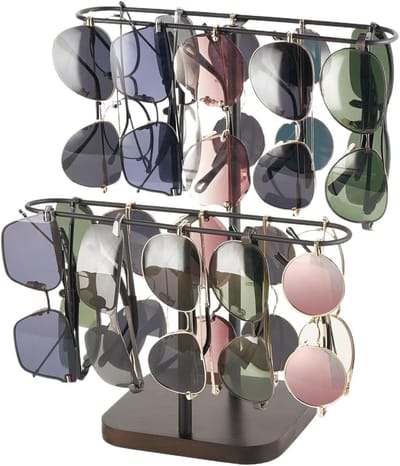 Brillenhouder Organizer - Opbergdoos Tafel - Brillen Opbergen - Twee Lagen - 265 cm - Zwart