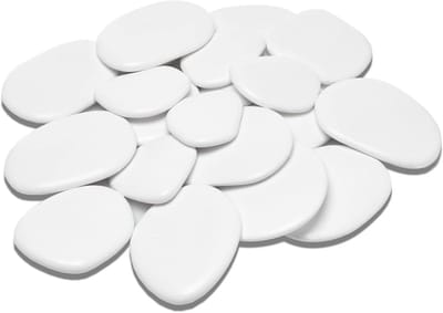 Decoratieve stenen - Plastic granulaat - Vazen en tuinen - Gerecycled materiaal - Ong. 95 stuks - Wit
