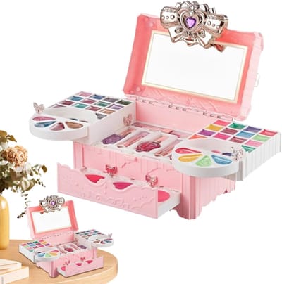 Kindermake-up Set - Cosmetica Speelgoed - Fantasie Spel - Inclusief Opbergkoffer - 18 x 17 x 14 cm
