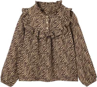 Vertbaudet Blouse van katoengaas met zebraprint voor meisjes