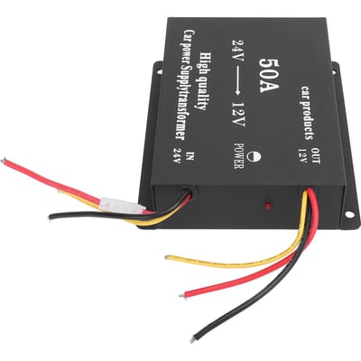 24V naar 12V DC Spanningsomvormer 600W Vrachtwagen Geluidsvermogen Adapter Spanningsverlager Lange Afstand Driver black