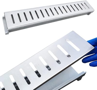 Afvoergoot met Rooster - Drainage Trog - Wateroverlast Voorkomen - Zwaar Uitvoering - 100 cm - Grijs