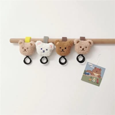 Kinderwagen haak beer - Khaki - 2 stuks