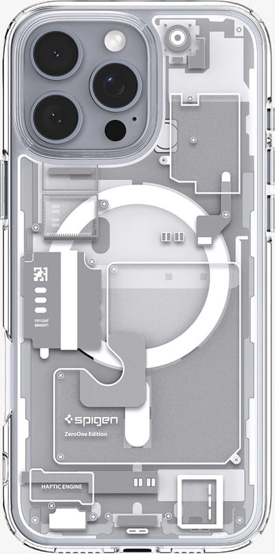 Spigen Ultra Hybrid MagFit - Hoesje Geschikt voor Apple iPhone 16 Pro - Compatibel met MagSafe - Back Cover Zero One Wit