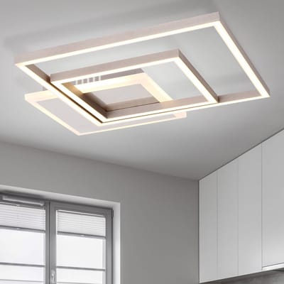 LED plafondlamp hoekig design licht metalen modern, 30W 1820Lm warm wit, LxBxH 37x37x5,5 cm