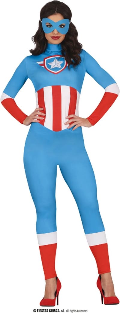 Fiestas Guirca - Dames jumpsuit captain star - maat S (36-38) - Carnavalskleding - Carnaval - carnavalskleding 2027 - Carnaval kostuum