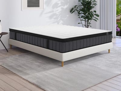 Vente-unique Hybride matras 180 x 200 cm met pocketveren met 7 zones en gel met vormgeheugen, dikte 25 cm - TOLCA van YSMÉE L 200 cm x H 25 cm x D 180 cm
