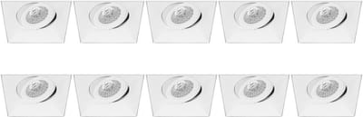 Spot Armatuur 10 Pack - Proma Nivas Pro - GU10 Inbouwspot - Vierkant - Wit - Aluminium - Trimless - Kantelbaar - 150mm