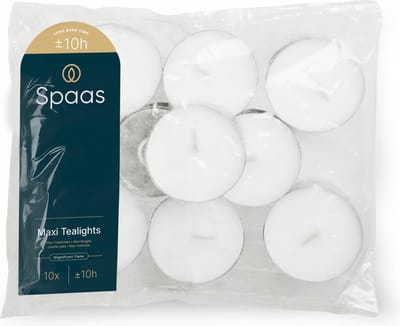 SPAAS Maxi theelichten zak ± 10 branduren - 12 x 10 stuks - Voordeelverpakking