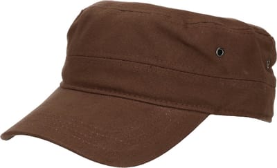 Myrtle Beach Leger/army pet voor volwassenen - donkerbruin - Militairy look rebel cap - verstelbaar
