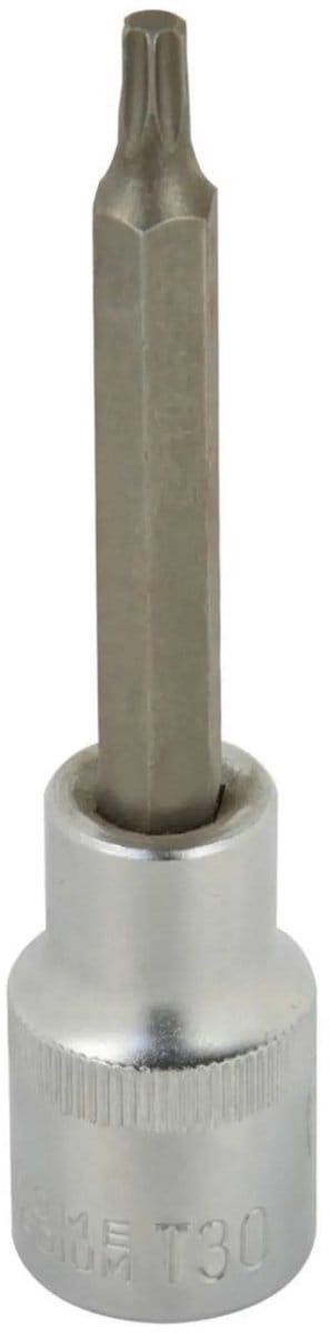 GEKO Metric bitdop - T30 - 100mm - CrV staal - 1/2" aansluiting