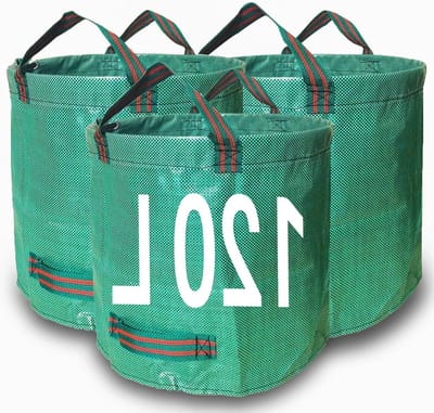 Duurzame Tuinafvalzakken 120 Liter - Set van 3 Herbruikbare Zakken - Sterk Materiaal met Handvatten - Ideaal voor Tuinafval, Compost en Tuinieren