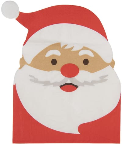 Clayre & Eef Servetten Papier Set van 20 Kerstman 33x33 cm Rood Papier