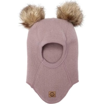 Volledige wollen babymuts met pompon Mikk-Line