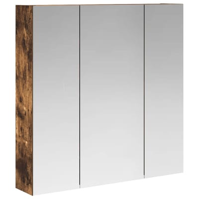 vidaXL - Badkamerspiegelkast - Rook - Eiken - 70 - x - 14,5 - x - 70 - cm - Bewerkt - hout