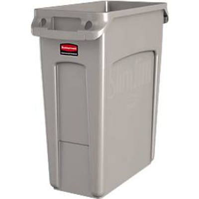 Rubbermaid - Slim Jim met luchtsleuven 60 liter - Polyethylene - beige - Prullenbak