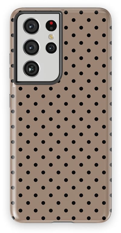 Polka Dots Hoesje Samsung Galaxy S21 Ultra | Geschikt Voor Mag | Stippen Design Backcover Samsung Galaxy S21 Ultra Cacoa Noir