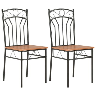 vidaXL - Eetkamerstoelen - 2 - st - MDF - bruin