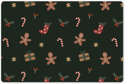 Placemats 45x30 cm - Placemat kunststof - 1 stuk - Illustratie - Figuren - Groen - Borden onderleggers - Decoratie voor op tafel - Keuken tafeldecoratie accessoires - Vinyl onderlegger - Tafelversiering