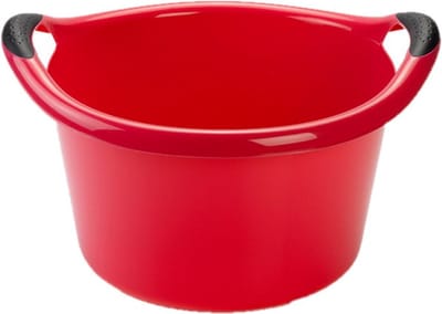 Plastic Forte Afwasbak - Set van 2x stuks - 15L - rood - 42 x 40 x 25 cm - met handvatten - teiltje