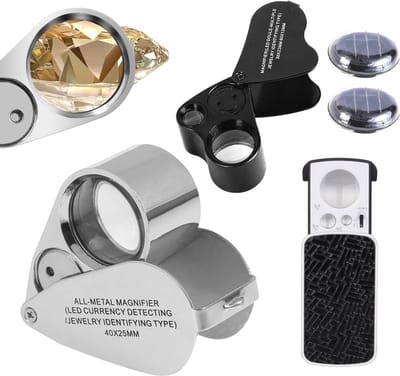 Vergrootglas Set van 3 - Juweliersloep met Led Licht en UV-functie voor Sieraden, Horloges en Munten