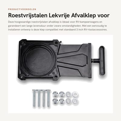 Dailygoods- Afvalklep Lekvrij - Roestvrij Stalen Handgreep - Eenvoudige Installatie - Duurzaam - Compleet Pakket - Veelzijdige Compatibiliteit - Rioolklep