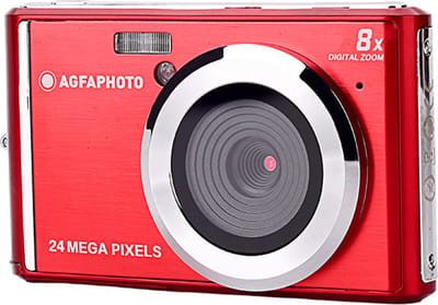 AGFA FOTO Realishot DC5500 - Compacte digitale camera, 24 MP, 2,4-inch LCD-scherm, 8x digitale zoom, 720p HD-video, SD extern geheugen, lithiumbatterij - rood