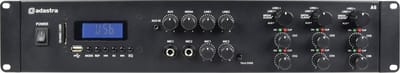 Adastra A6 multi-zone stereo PA versterker 6x 200W met mediaplayer, BT en microfoon aansluiting