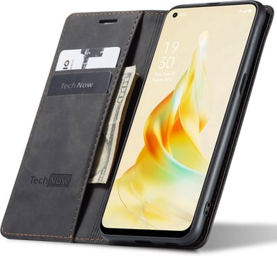 Hoesje geschikt voor Oppo Reno 8T 5G - Book Case Leer Slimline Zwart