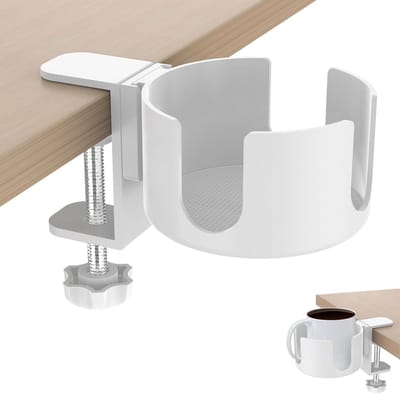 Dailygoods - Verstelbare Bureau Bekerhouder van Aluminiumlegering - Wit
