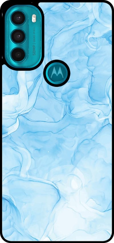 Smartphonica Telefoonhoesje Geschikt voor Motorola Moto G71 5G met marmer opdruk - TPU backcover case marble design - Lichtblauw geschikt voor Motorola Moto G71 5G