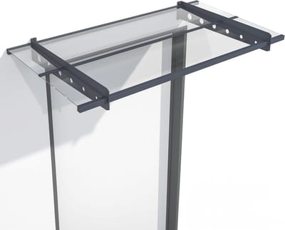 Luifel voor voordeur 150x80 cm - Akoestisch glas & staal - moderne donkergrijze overkapping