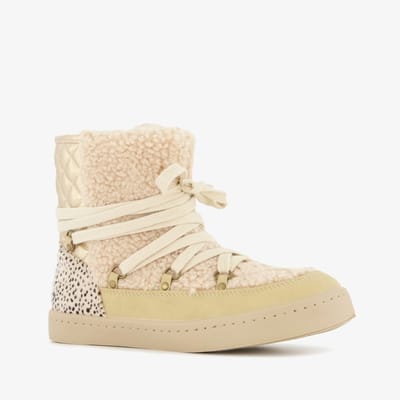 Blue Box gevoerde meisjes teddy boots beige goud - Maat 33