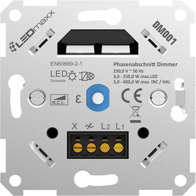 LEDmaxx DM001 Universele dimmer Geschikt voor lampen: Halogeenlamp, LED-lamp Wit