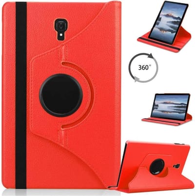 LuxeBass Hoesje geschikt voor Samsung Galaxy Tab A 10.5 inch T590/T595 (2018) Draaibaar Hoesje - rood