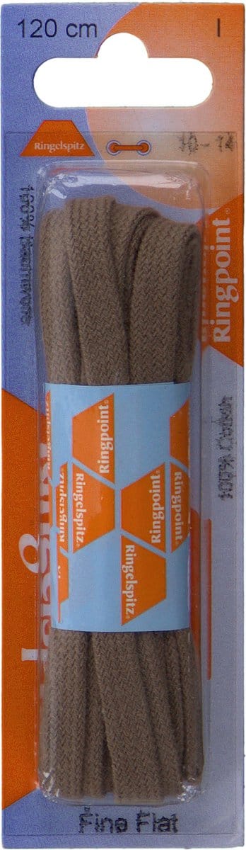 Ringpoint 60 - Platte moderne schoenveter - 100% katoen - 120cm - kleur taupe