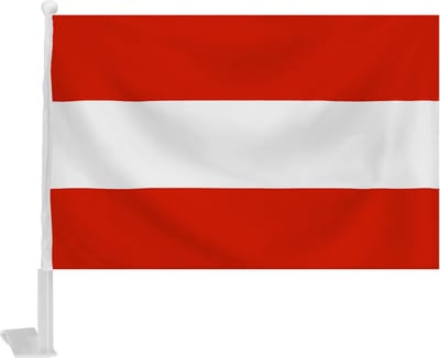 Home & Styling Autovlag Oostenrijk 46 Cm Polyester Rood/wit