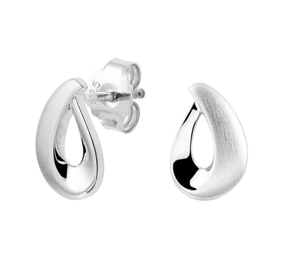 YO&NO - Oorbellen - Zilver - Oorknoppen - Druppel  - Deels mat - Steker - 8/11,5mm - Sieraden vrouw - Gerhodineerd -  Zilver 925
