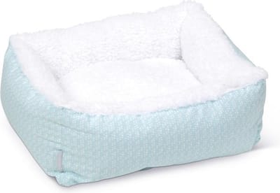 Beeztees Puppy Nappy - Puppymand - Hondenmand - Mand voor puppy - Blauw/Wit - 50x42x18 cm