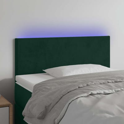 vidaXL - Hoofdbord - LED - 100x5x78/88 - cm - fluweel - donkergroen