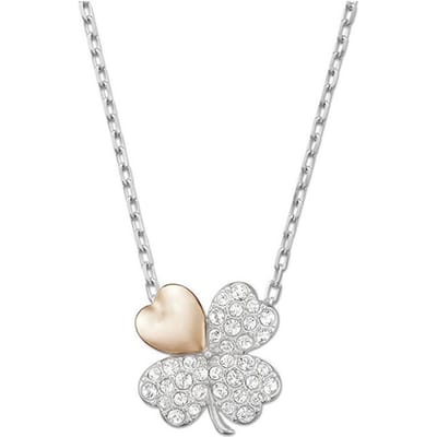 Swarovski Geluksklaver Imitatiekristal Klavertje Vier Hanger Ketting Dames ketting Zilver 5076853 Box (Random Color) white