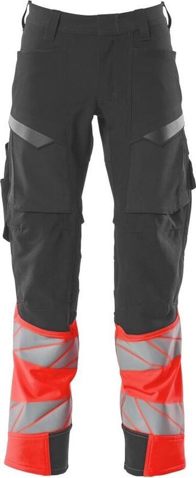 Mascot Accelerate Safe Broek Met Kniezakken 19179 - Mannen - Donkerantraciet/Rood - 48