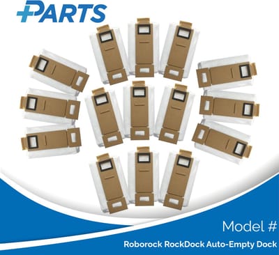 Roborock RockDock Auto-Empty Dock Stofzakken (15 Stuks, Plus.Parts® alternatief voor 8.02.0101)