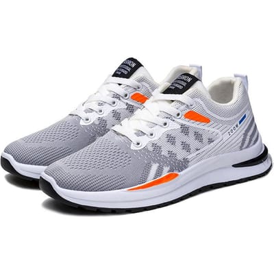 Lente Nieuwe Trendy Herenschoenen Vliegend Geweven Ademende Casual Schoenen Lage Top Studentenschoenen Koreaanse Stijl Sport Wind Enkele Schoenen Hardloopschoenen 39 gray