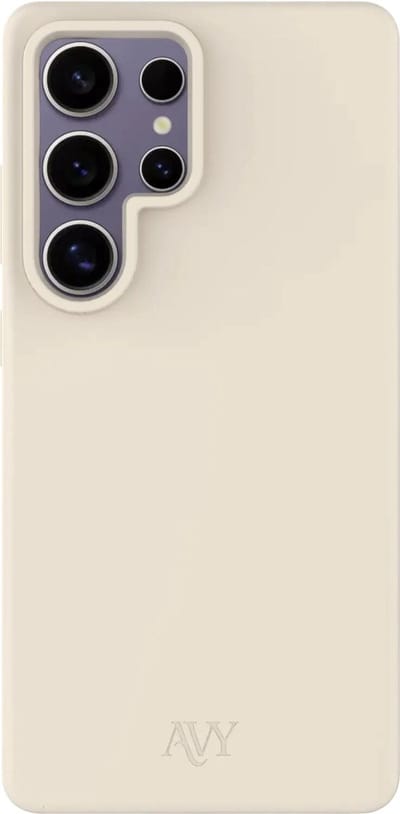 AVY Hoesje geschikt voor Samsung Galaxy S25 Ultra | Compatibel met MagSafe | Back Cover | Liquid Silicone | Comfortabel in de Hand | Beige