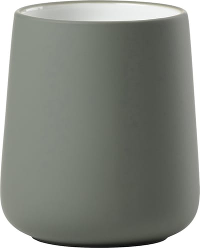 Zone Denmark Nova Tandenborstelbeker - Beker voor Tandenborstels - Tandenborstelhouder - Toilet & Badkamer Accessoires - 10 x 8 cm - Olive Green (groen)