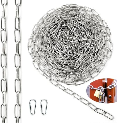 Roestvrijstalen Ketting van 10 Meter - 2 mm Dikke Schakelketting voor Honden, Schommels en Tuinprojecten