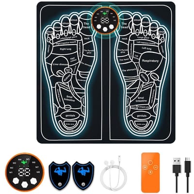 EMS Voetstimulator Pad – Elektrische Voetmassage Mat voor Plantaire Pijnverlichting, Circulatie & Ontspanning