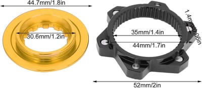 Adapterset voor Mountainbike Schijfremmen - Zwart en Goud - 6 Bouten - Fietsaccessoire voor Center Lock Conversie